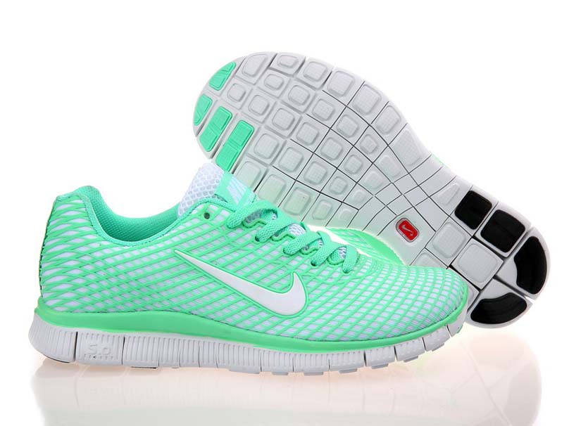 Nike Free 5.0 Femmes Legeres Chaussures De Course Blanc Vert